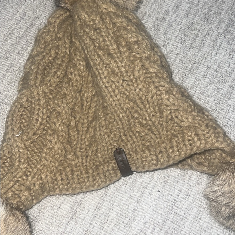 RUDSAK Brown Knit Hat with Pom Pom